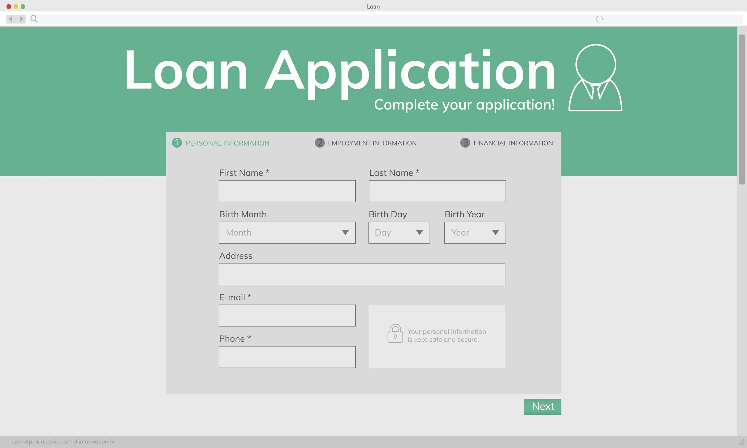 Illustation of loan application